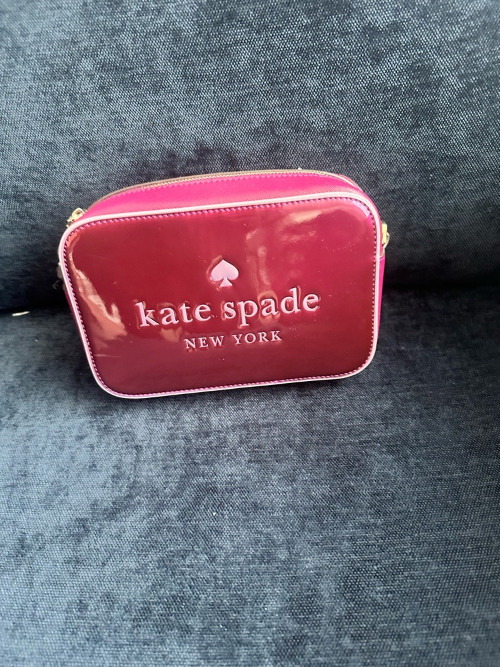 Kate Spade Patent Pink and Deep Berry Crossbody Bag